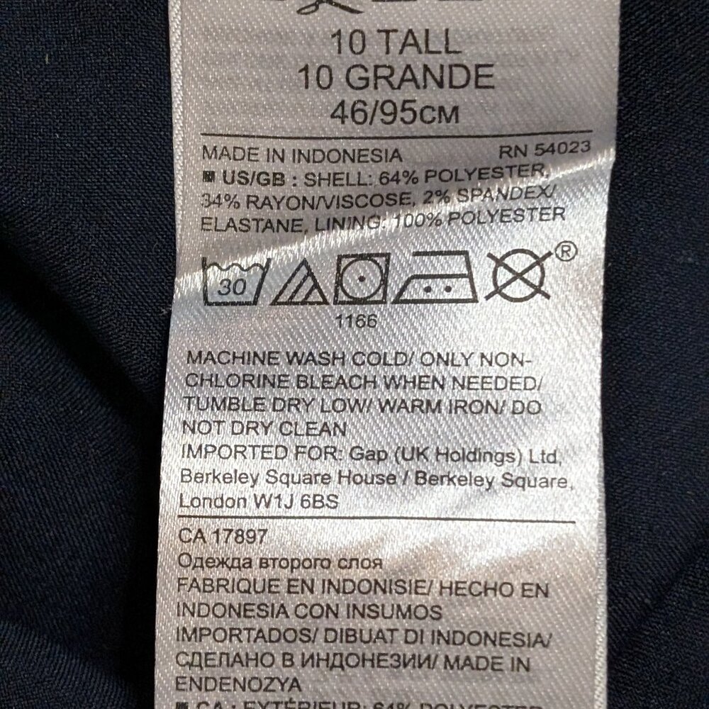 Banana Republic Mini Skirt Navy Blue Pinstripe Faux Wrap Sz 10 - Picture 7 of 9